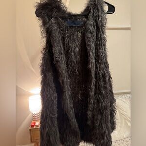 ZARA Faux Fur Long Cardigan